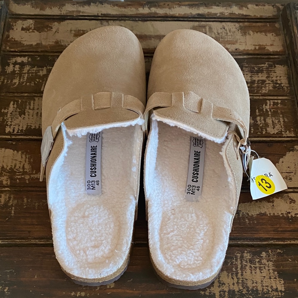Tan Suede Men's Loafers with Shearling Lining